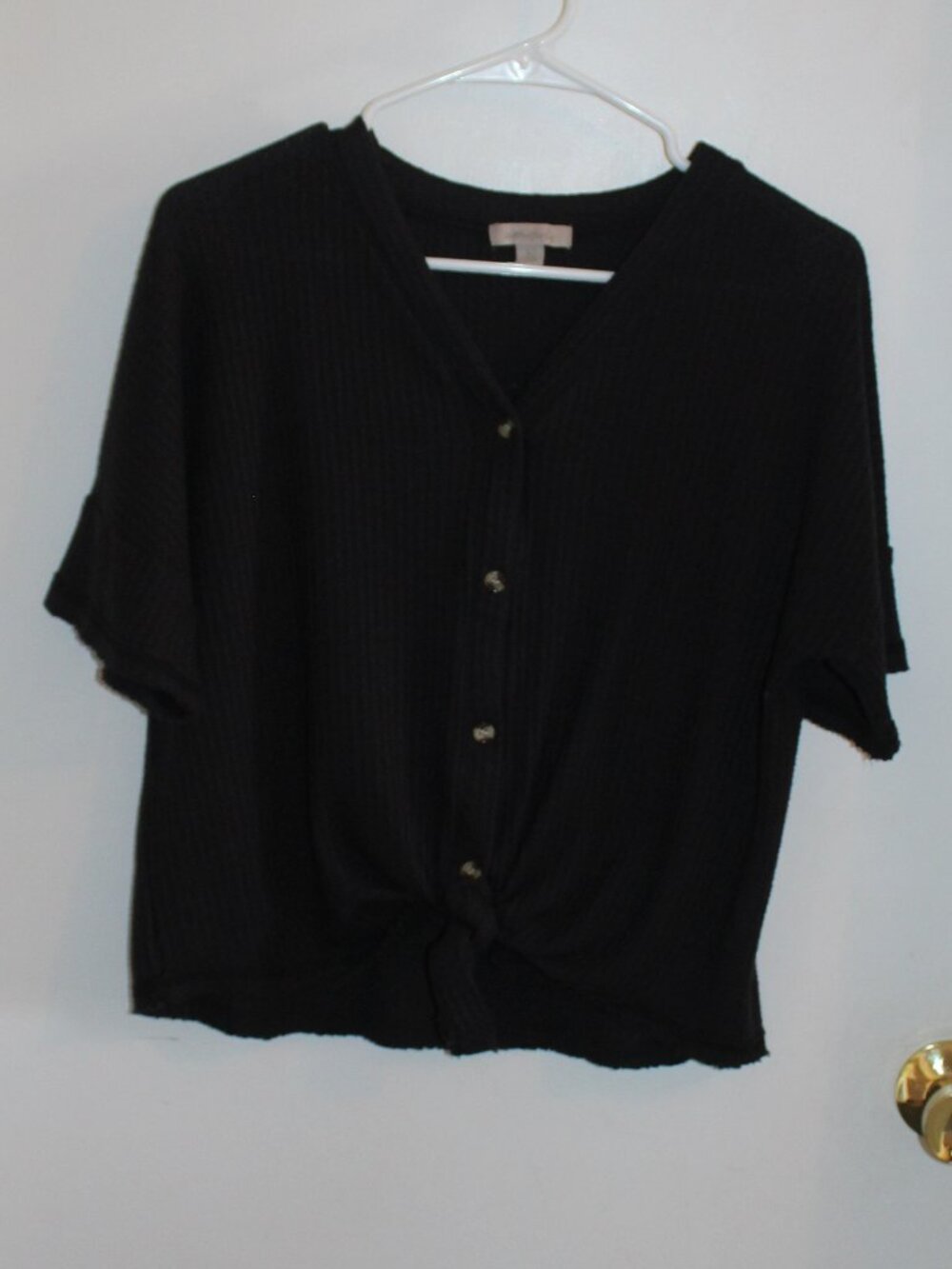 Wonderly Black Button front Blouse Size XSmall